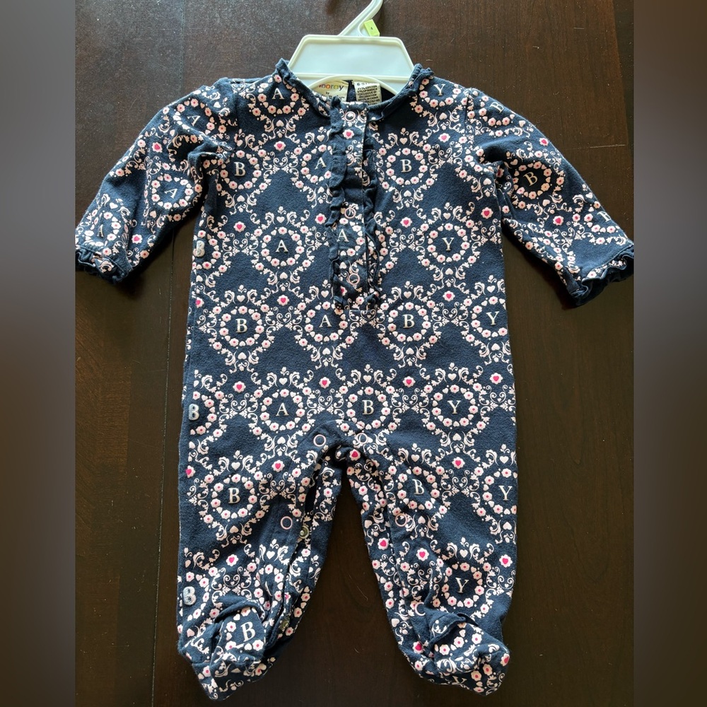 Cynthia Rowley Blue and Pink Footies One Piece